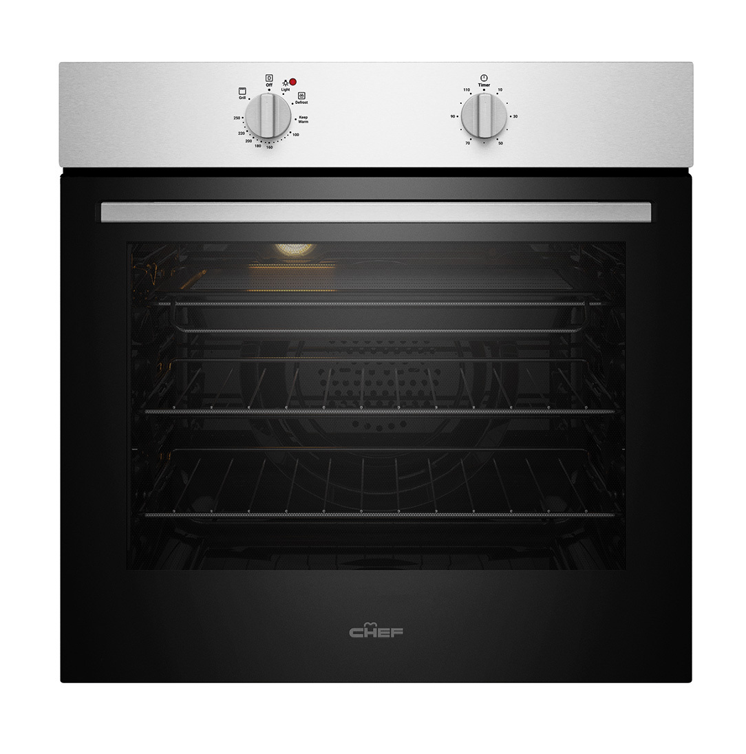 Chef 60cm Builtin Electric Fan Forced Oven Stainless Steel CVE612SB