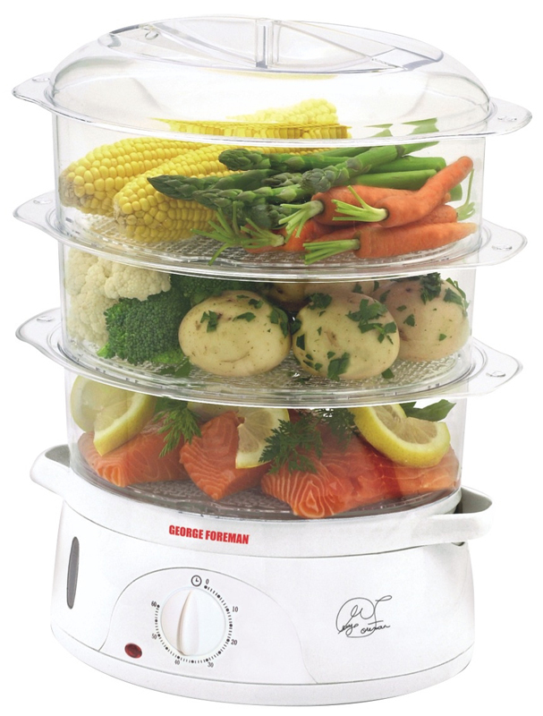3 Tier Electric Food Steamer White GF3TSM