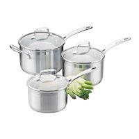 Scanpan Impact 3 Piece Saucepan Set 22033 High Quality 18/10 Stainless Steel