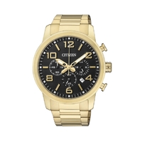Citizen Mens Gold Stainless Steel Quartz Chronograph Watch AN8052-55E
