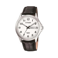 Citizen Quartz White Dial Men's Watch Leather Strap BF5000-01A