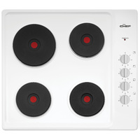 Chef 60cm 4 Zone Electric Solid Cooktop White CHS642WB