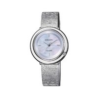 Citizen Ladies Diamond Eco-Drive Silver Steel Mesh Watch EM0640-82D