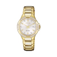 Citizen Ladies Diamond Eco-Drive Gold Stainless Steel Watch EW2462-51A
