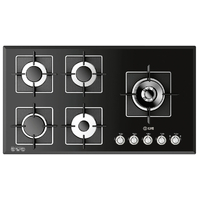 ILVE 90cm Built In Gas Cooktop Black Glass ILBV905